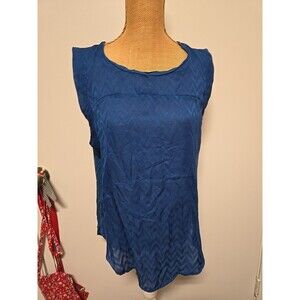 Ladies Merona Sleeveless Shirt Blue xlarge